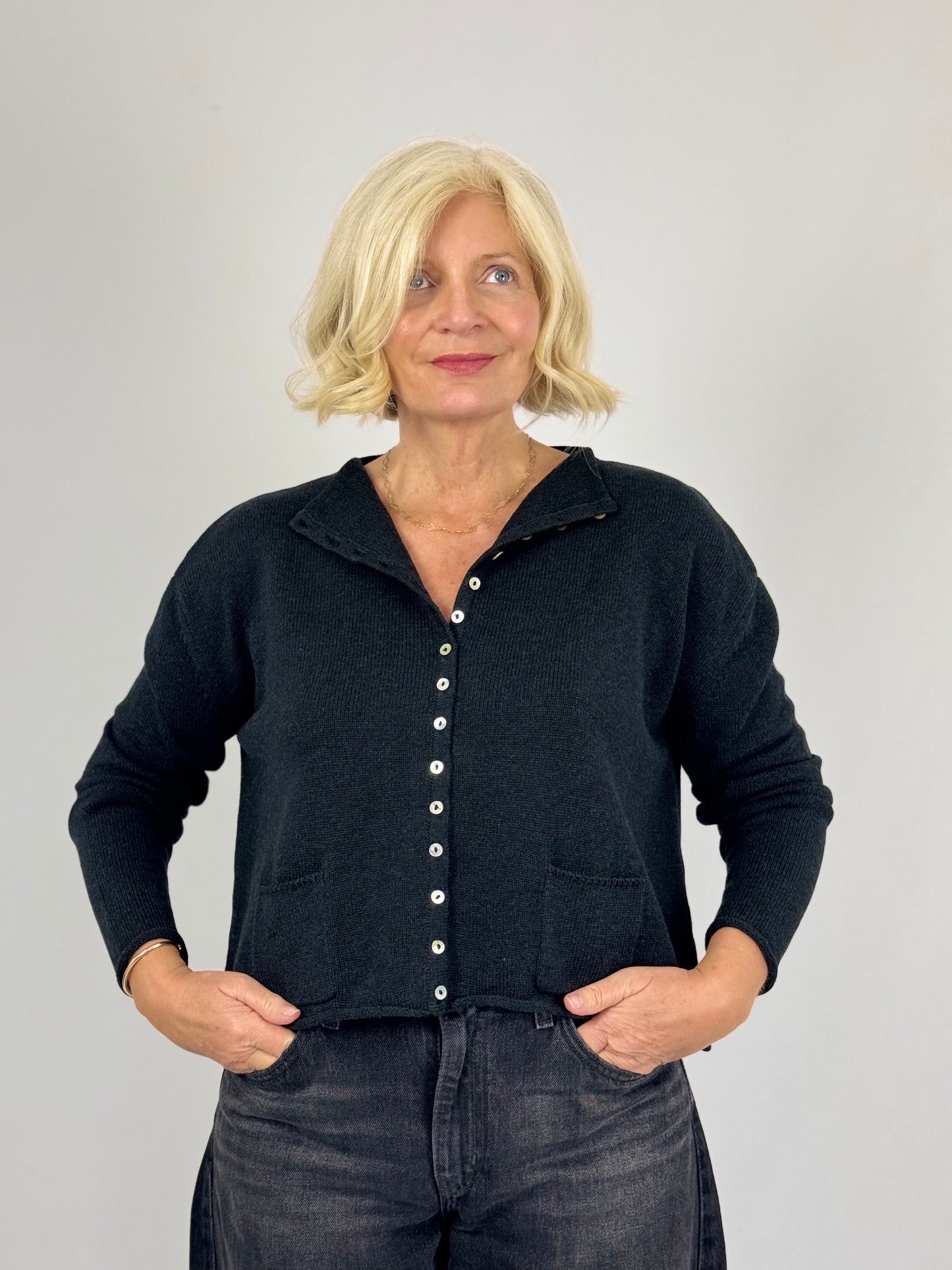 Cordelia James Gani Cardigan Black Marl
