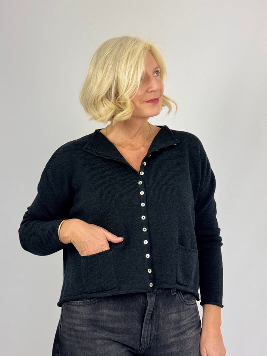 Cordelia James Gani Cardigan Black Marl