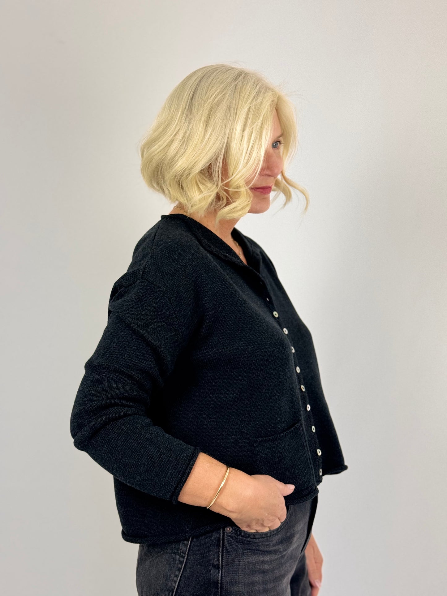 Cordelia James Gani Cardigan Black Marl