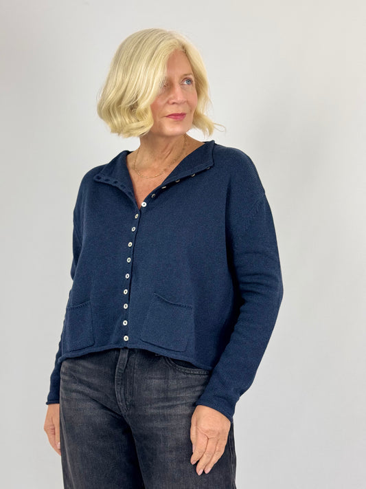 Cordelia James Gani Cardigan Navy Marl