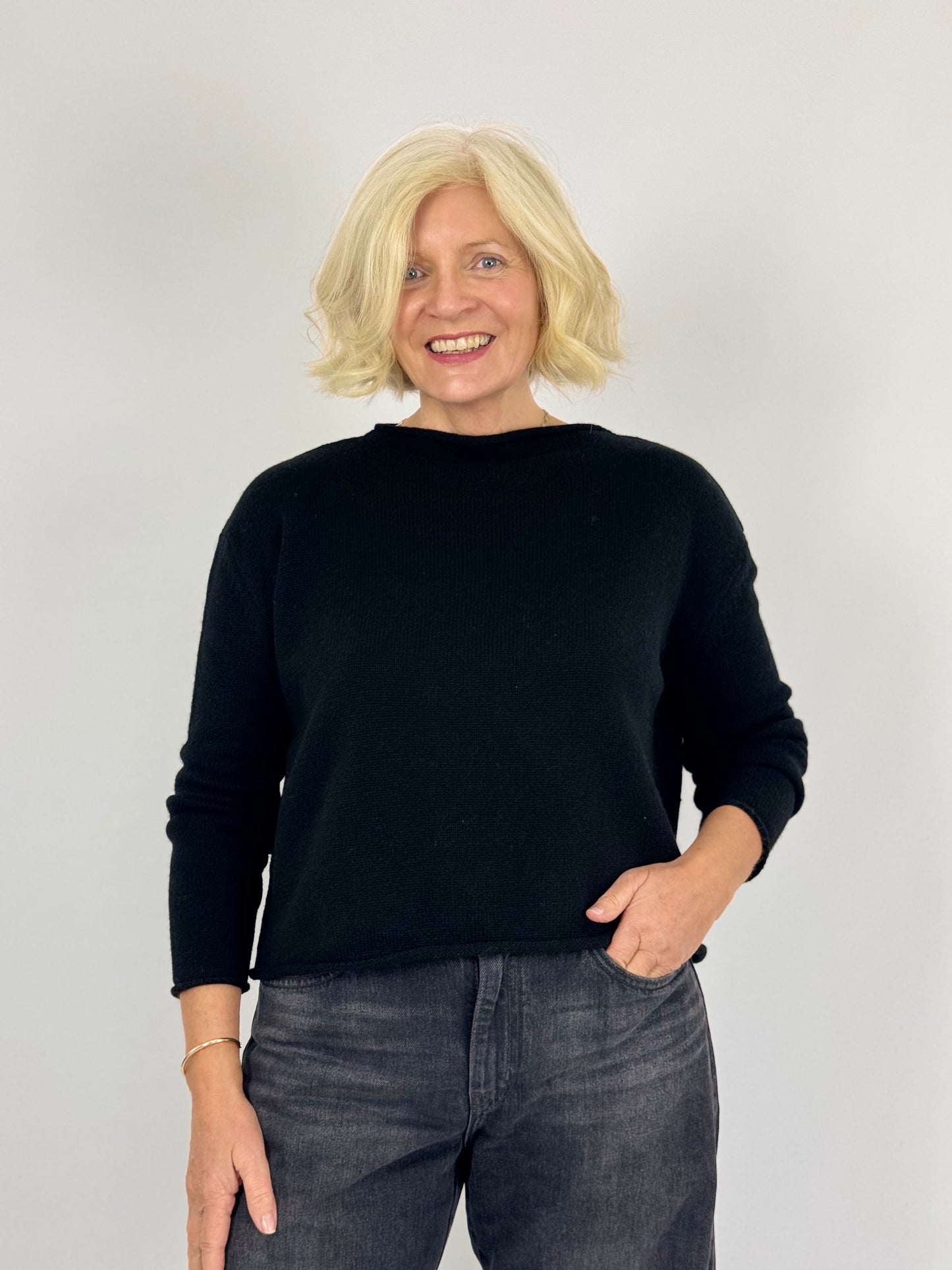Cordelia James Pea Cash/Wool Jumper Black