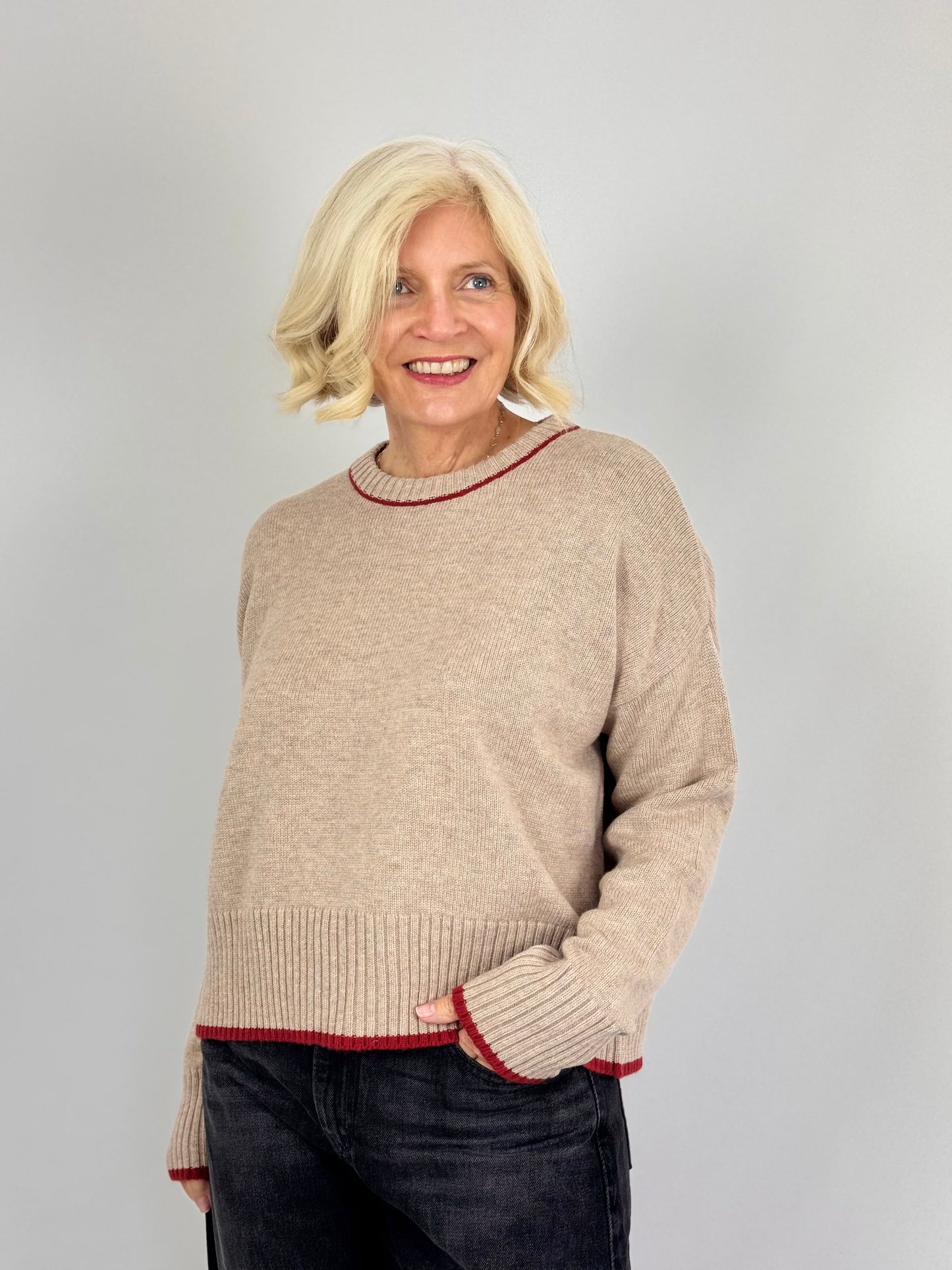 Cordelia James Renee Jumper Oatmeal/Rust