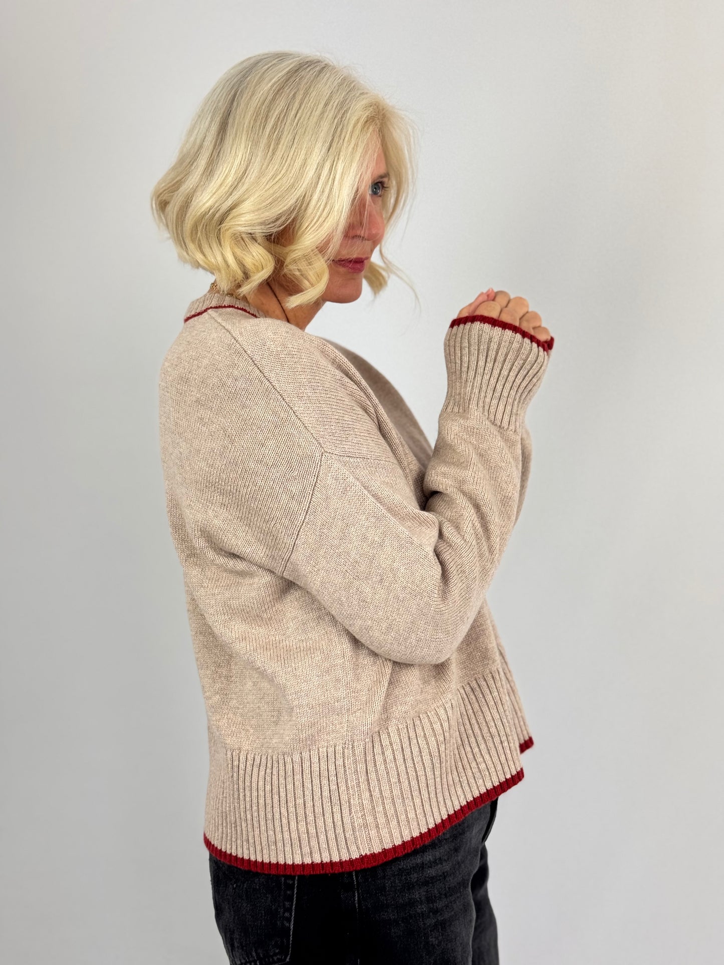 Cordelia James Renee Jumper Oatmeal/Rust