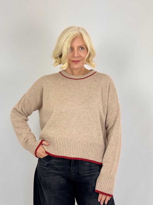 Cordelia James Renee Jumper Oatmeal/Rust