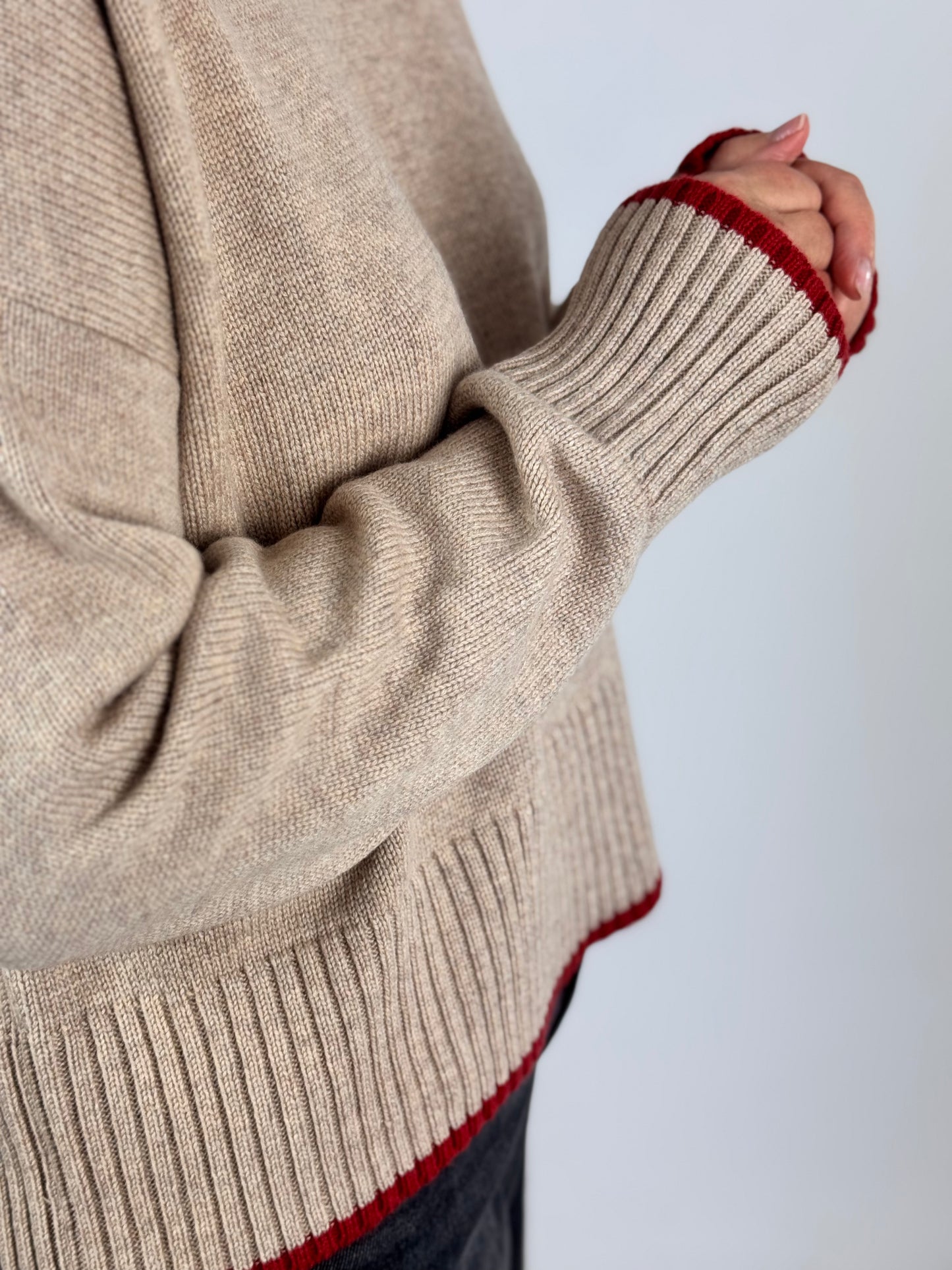 Cordelia James Renee Jumper Oatmeal/Rust