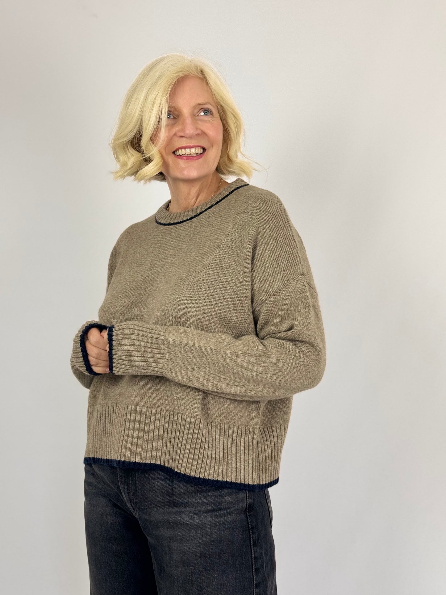 Cordelia James Renee Jumper Mocha/Navy Marl