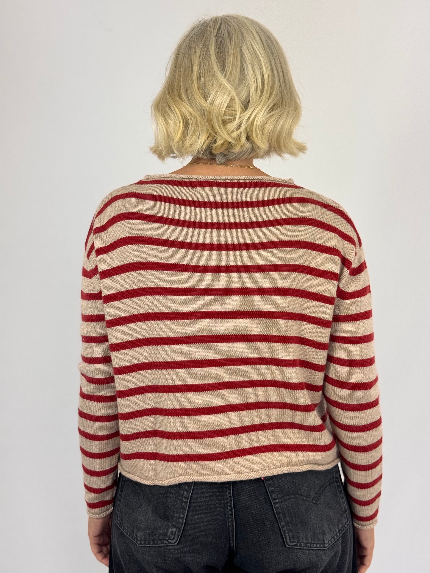 Cordelia James Zeya Cardigan Oatmeal/Rust