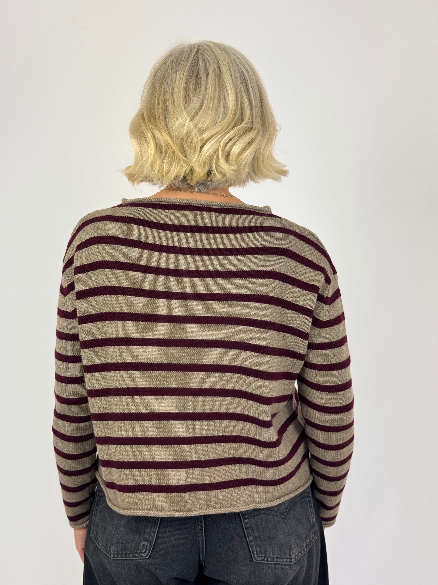 Cordelia James Zeya Cardigan Mocha/Burgundy