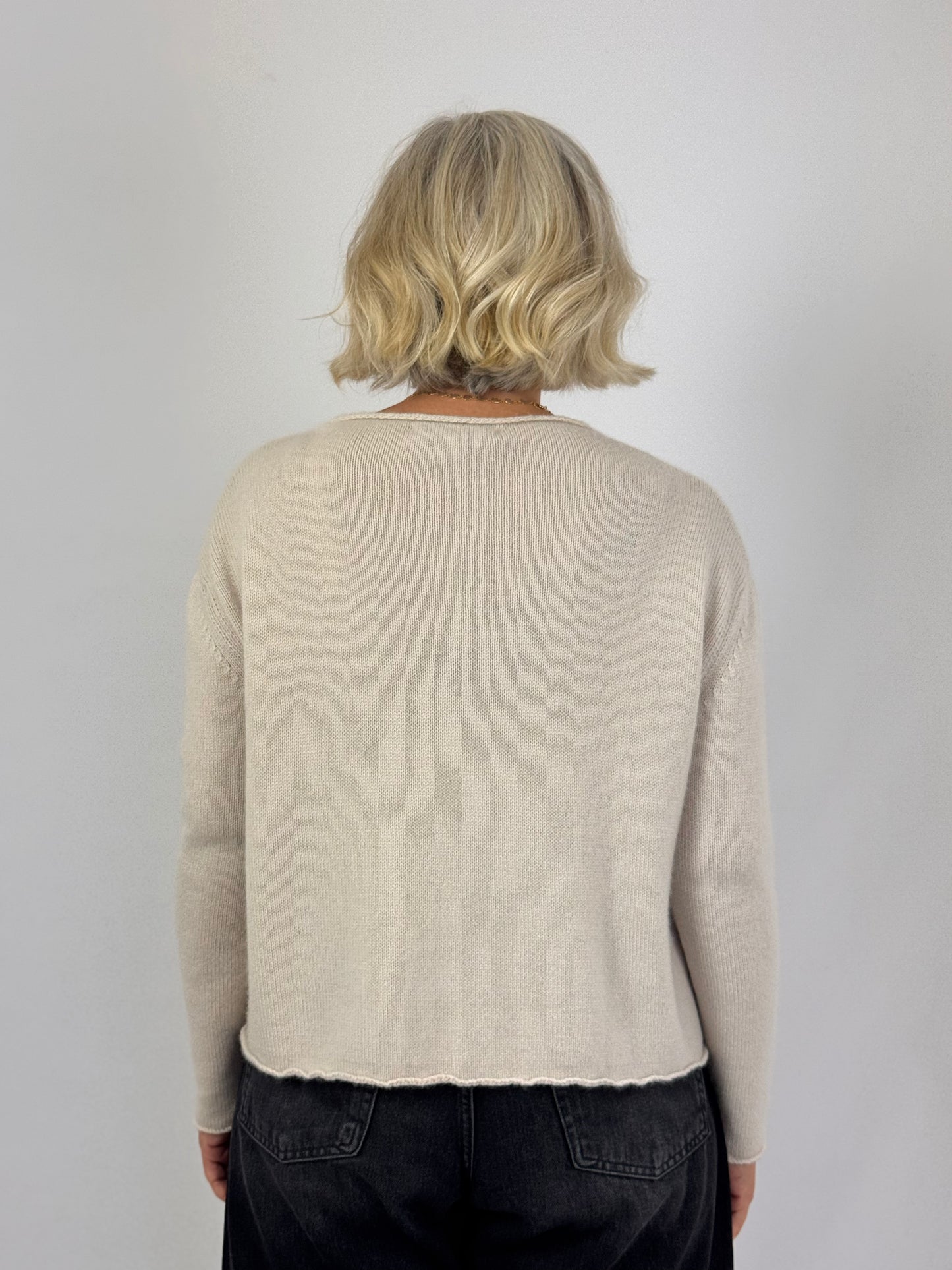 Cordelia James Pea Cashmere Jumper Stone