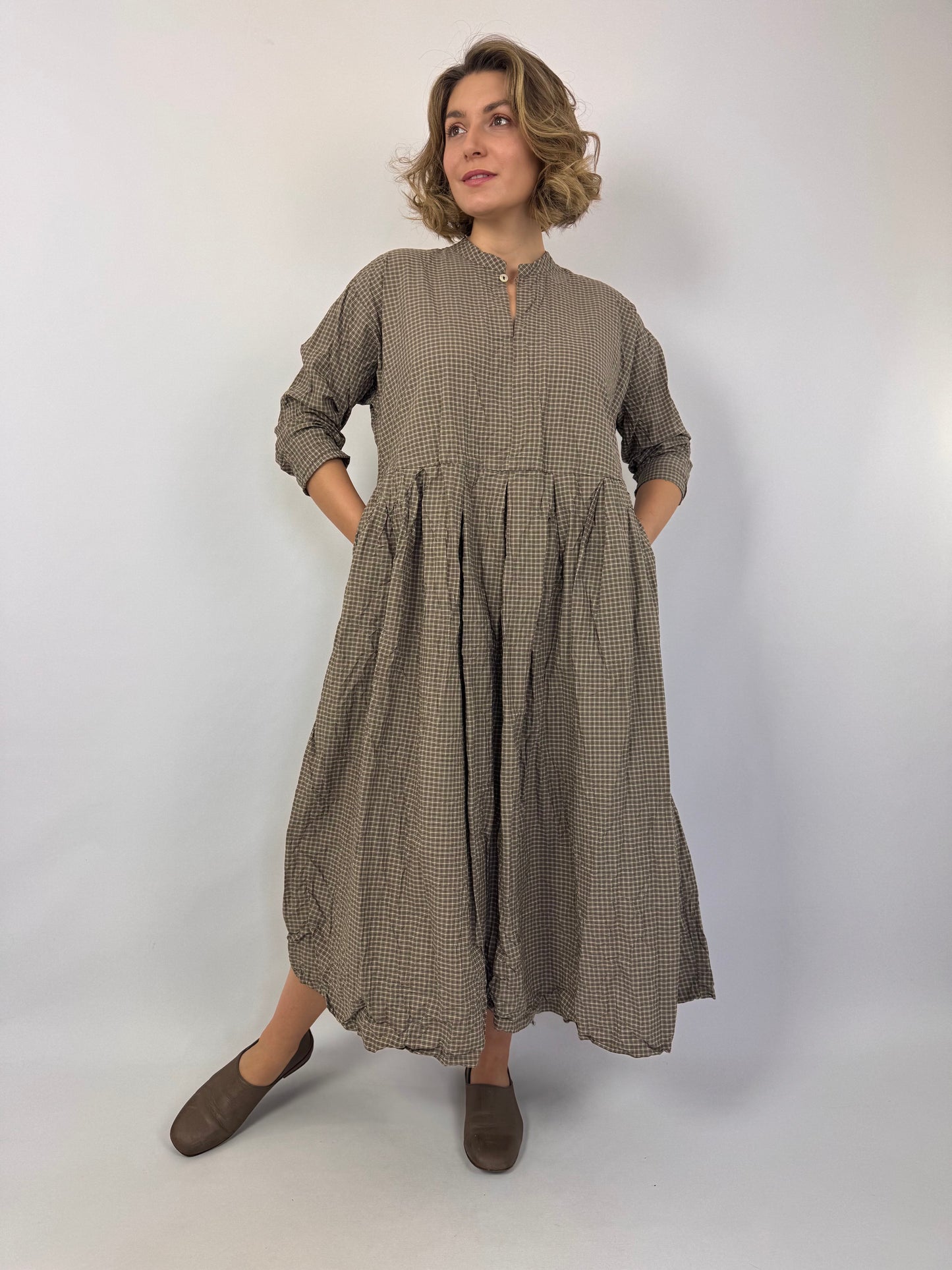 Pas De Calais 4496 Check Dress Brown