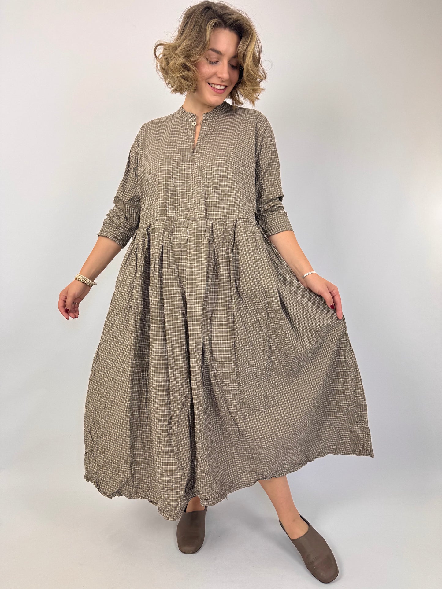 Pas De Calais 4496 Check Dress Brown
