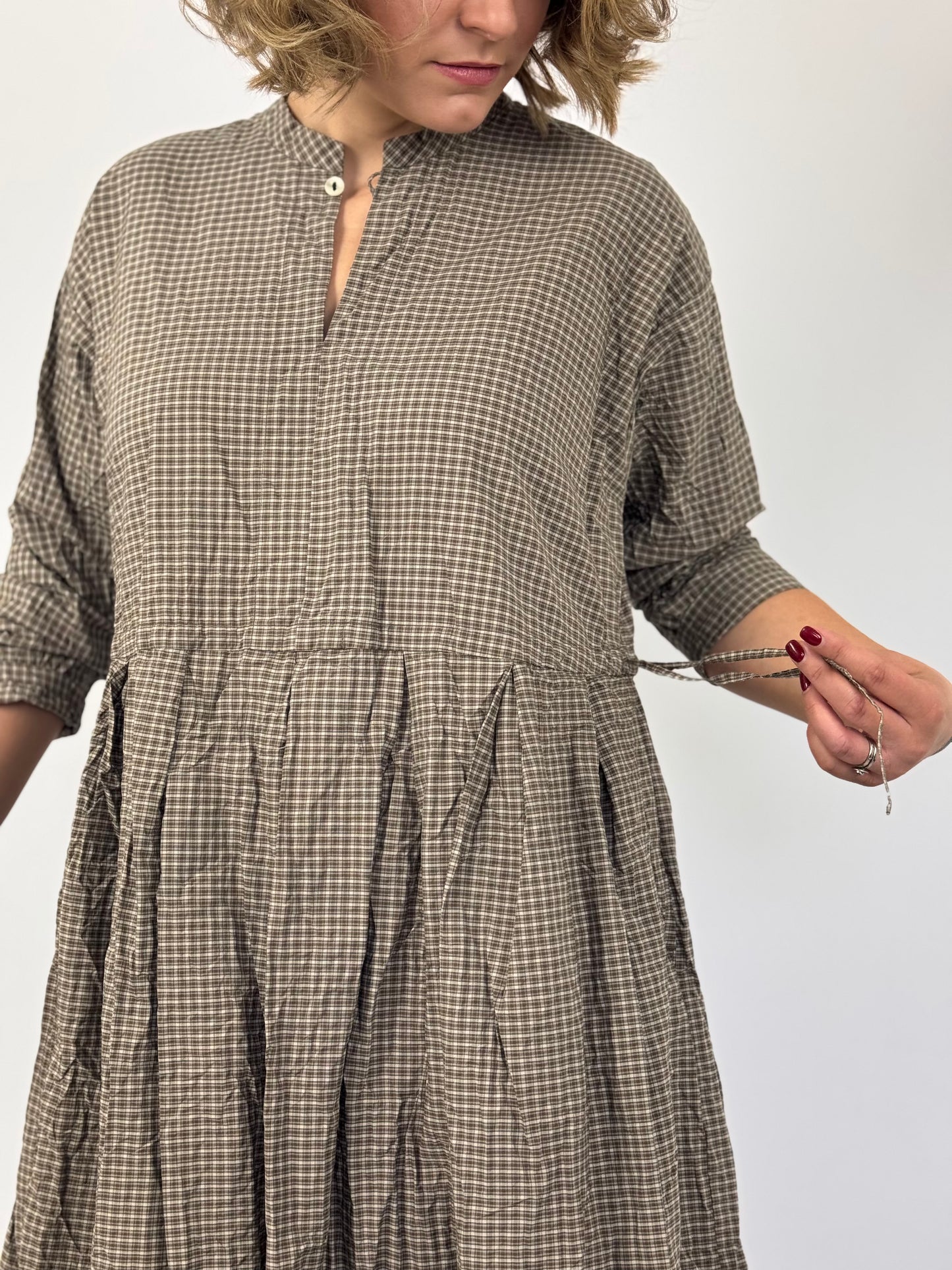 Pas De Calais 4496 Check Dress Brown
