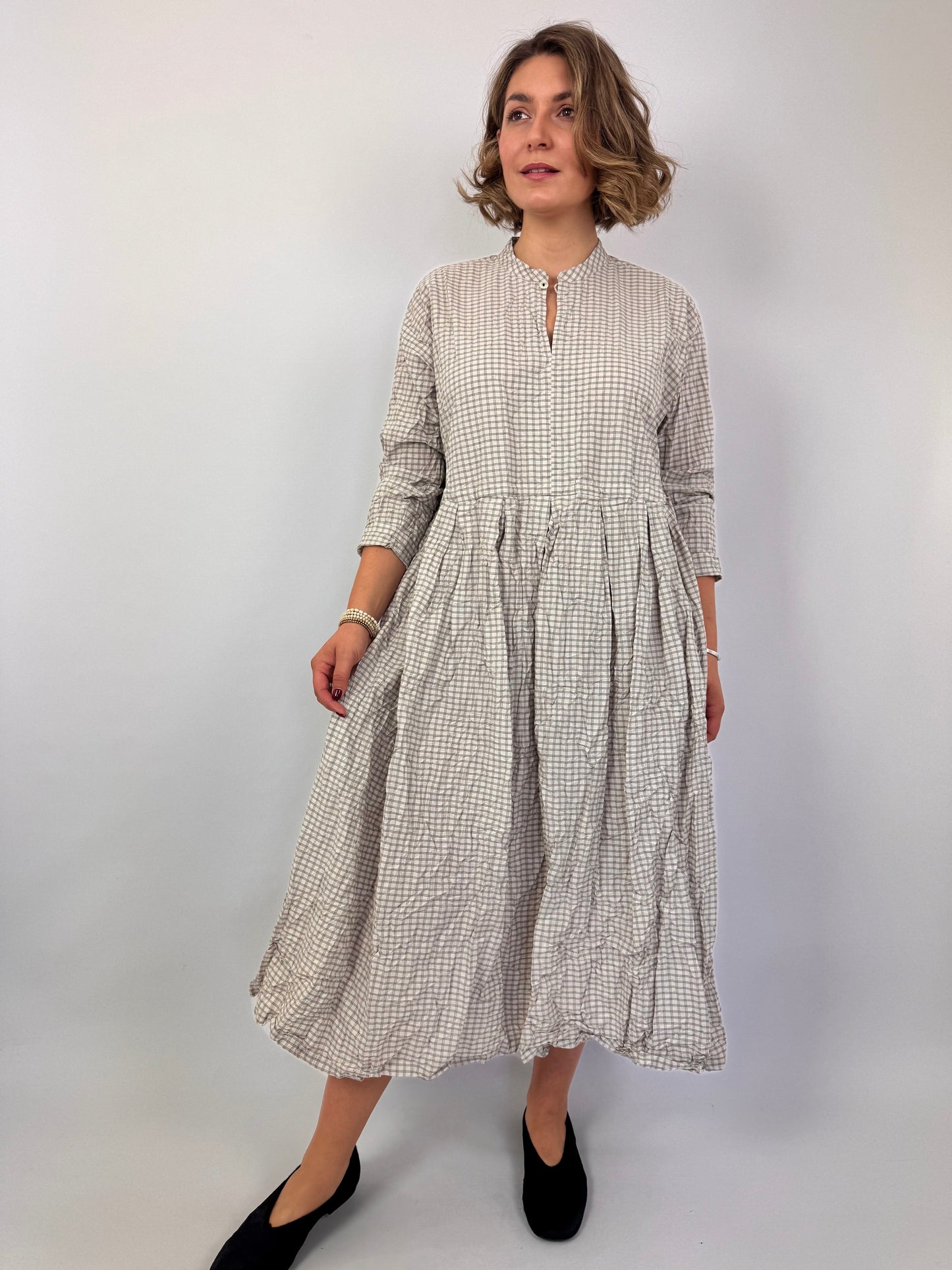 Pas De Calais 4496 Check Dress Off White