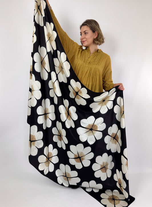 Denovembre Daisy Scarf Beige/Black