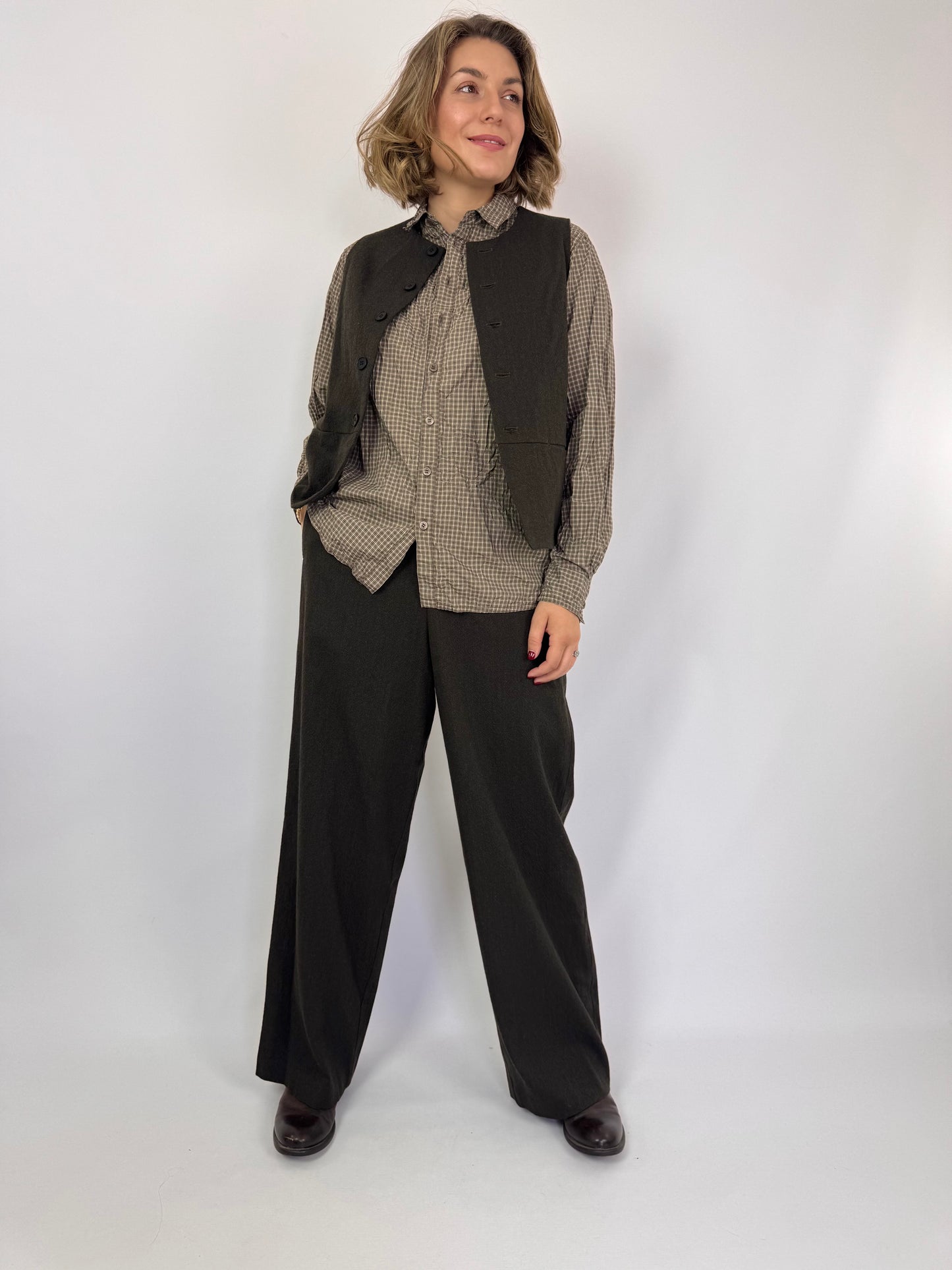 Pas De Calais 8613 Wide Trousers Khaki