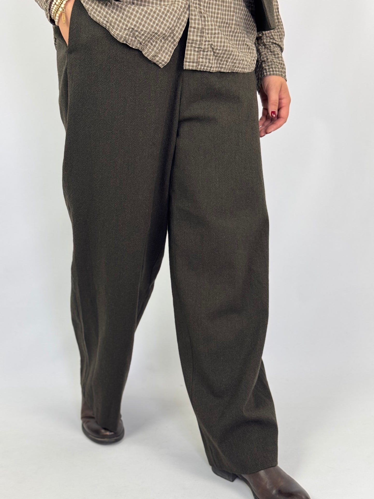 Pas De Calais 8613 Wide Trousers Khaki
