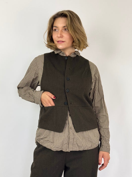 Pas De Calais 3354 Waiscoat Khaki