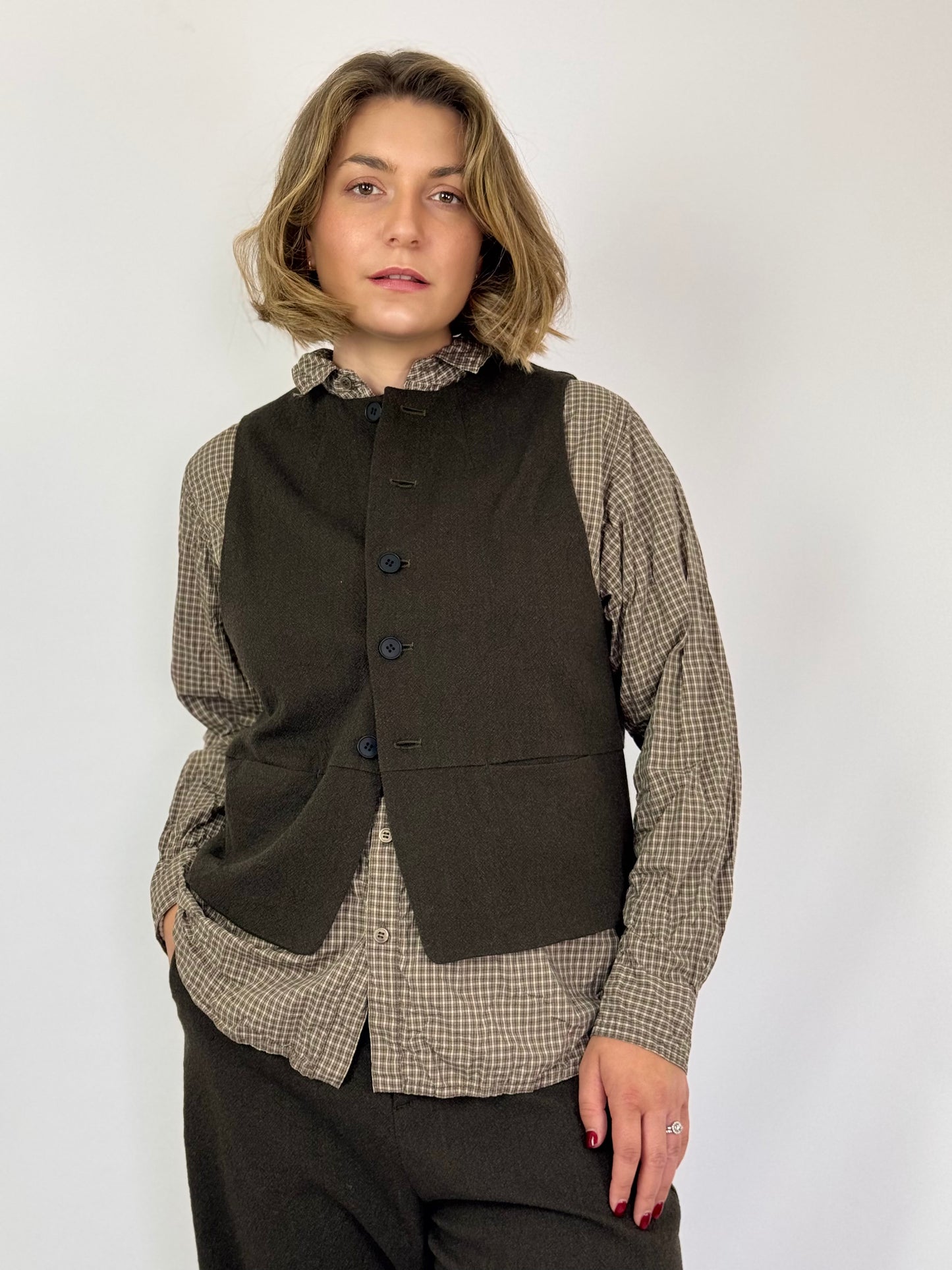 Pas De Calais 3354 Waiscoat Khaki