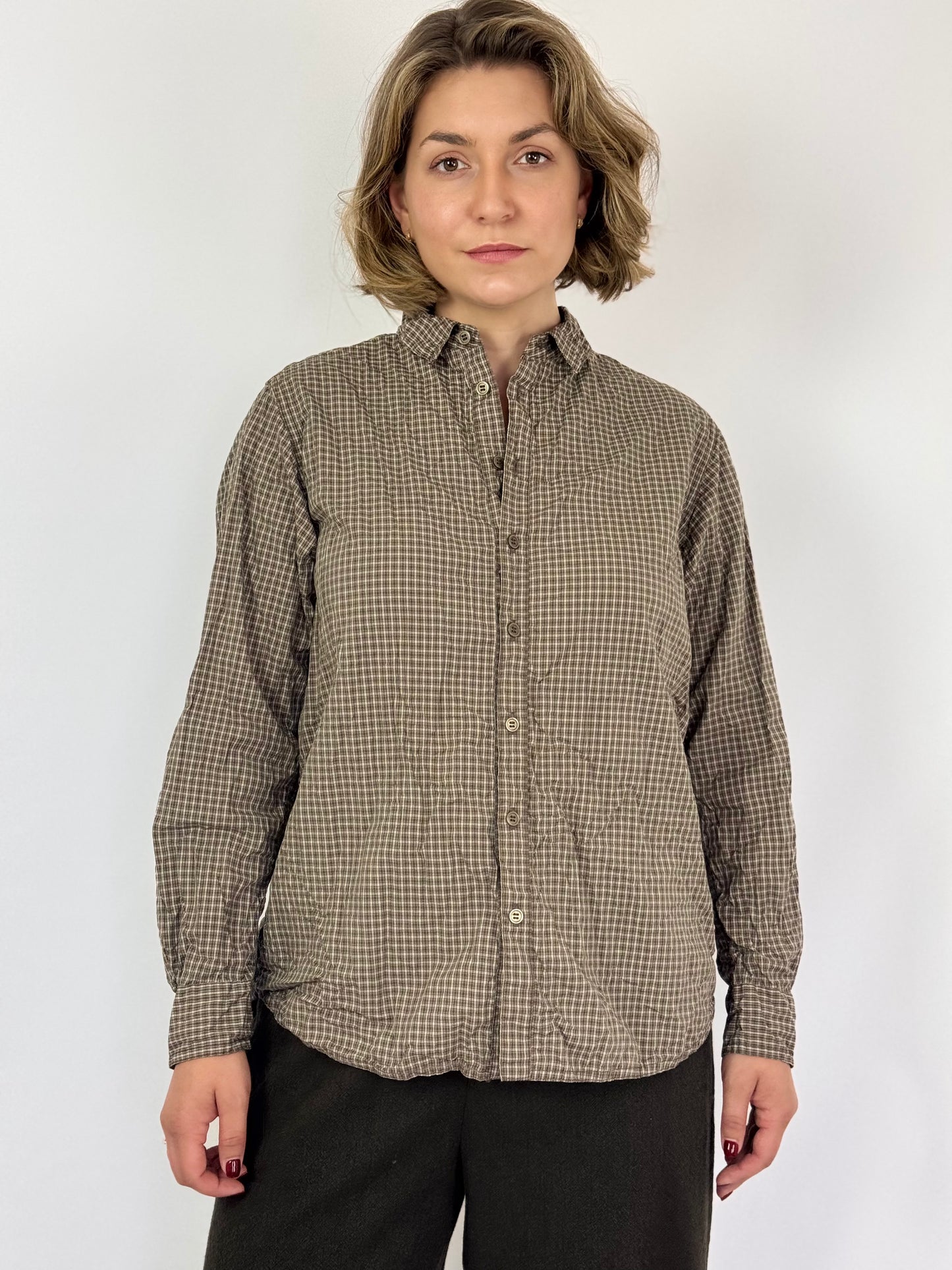 Pas De Calais 6695 Check Shirt Brown