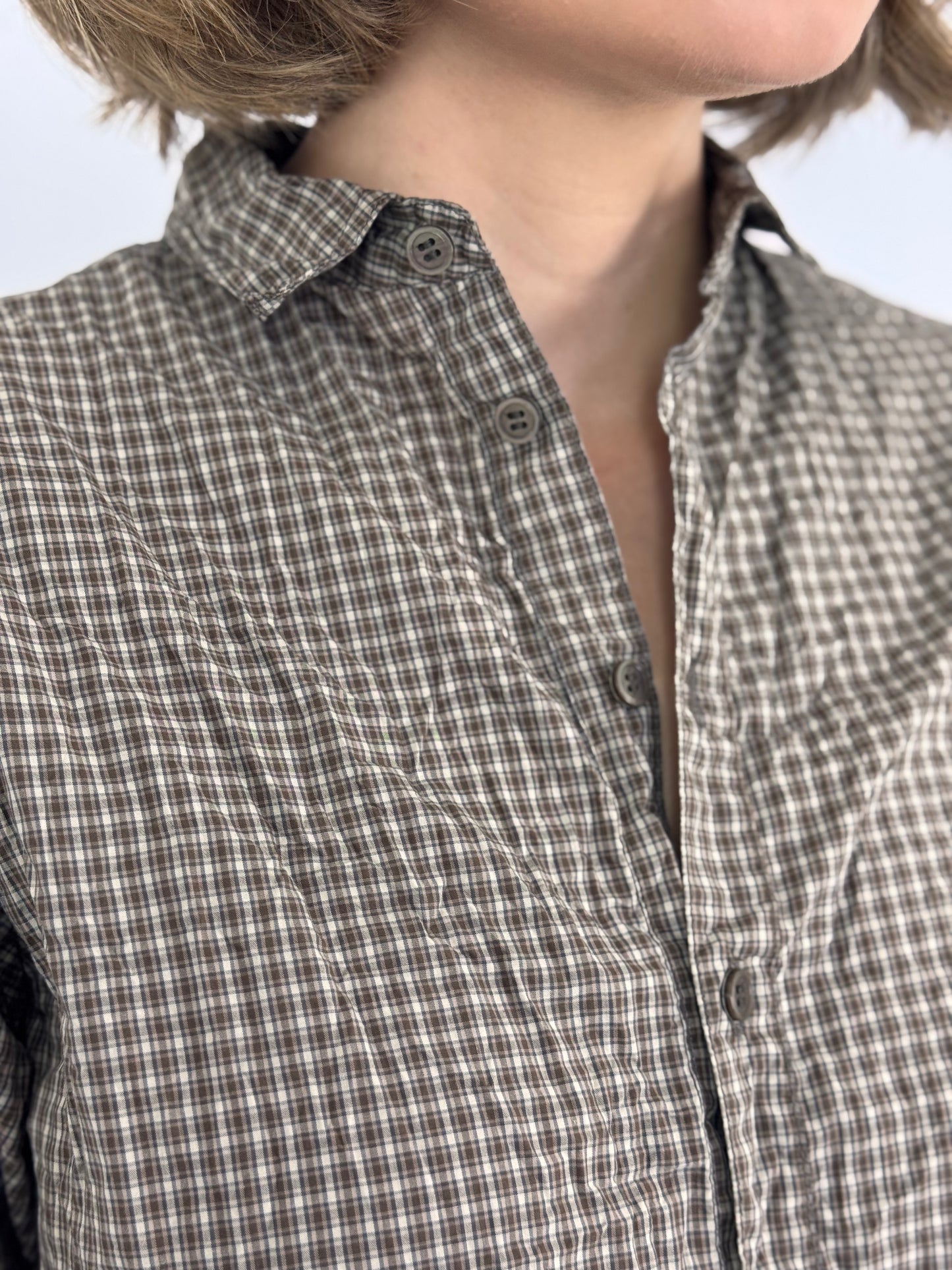 Pas De Calais 6695 Check Shirt Brown