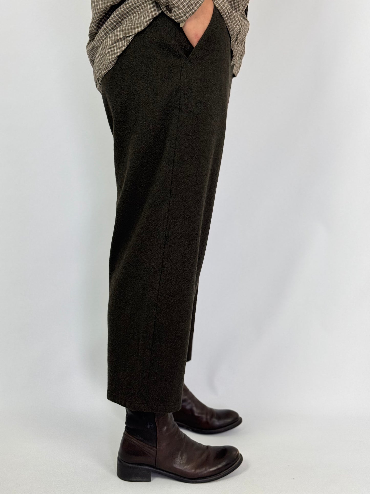 Pas De Calais 8614 Cropped Trousers Khaki