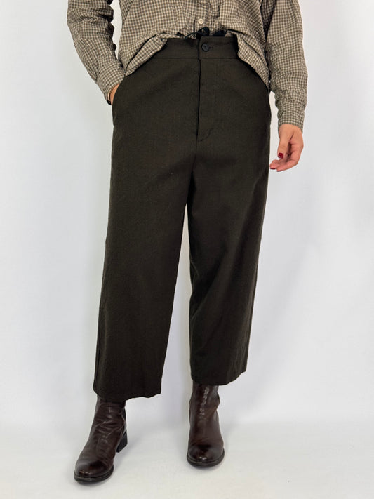 Pas De Calais 8614 Cropped Trousers Khaki