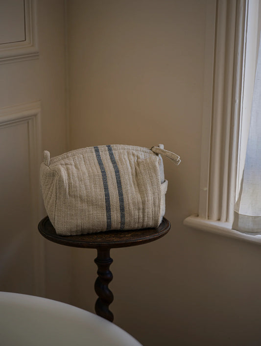 The Interiors Yard Linen Wash Bag Blue