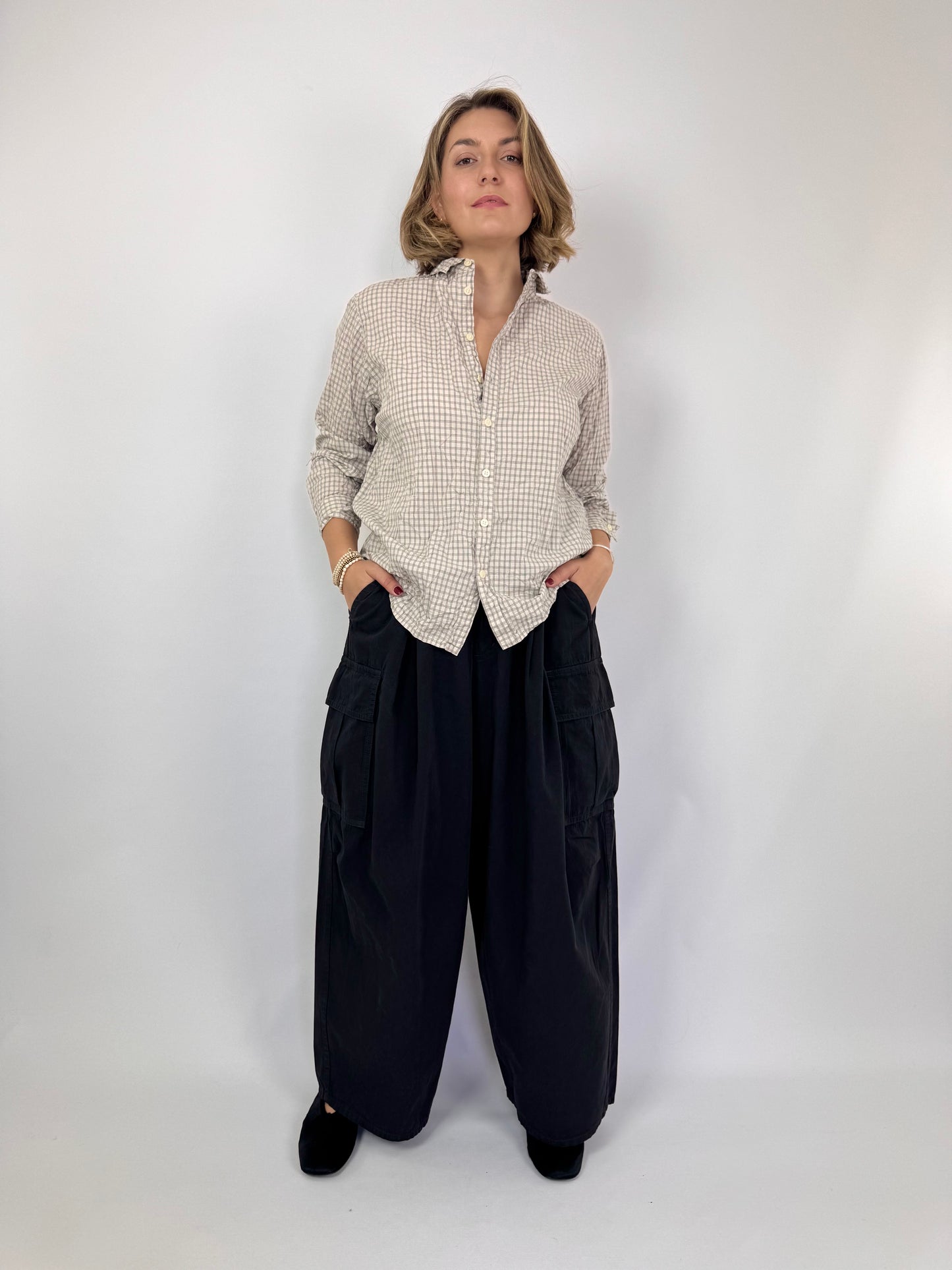 Pas De Calais 6695 Check Shirt Off-White