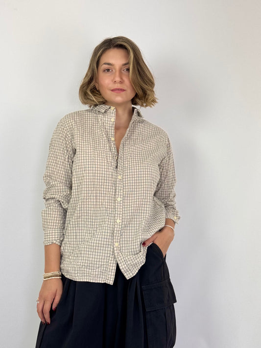 Pas De Calais 6695 Check Shirt Off-White