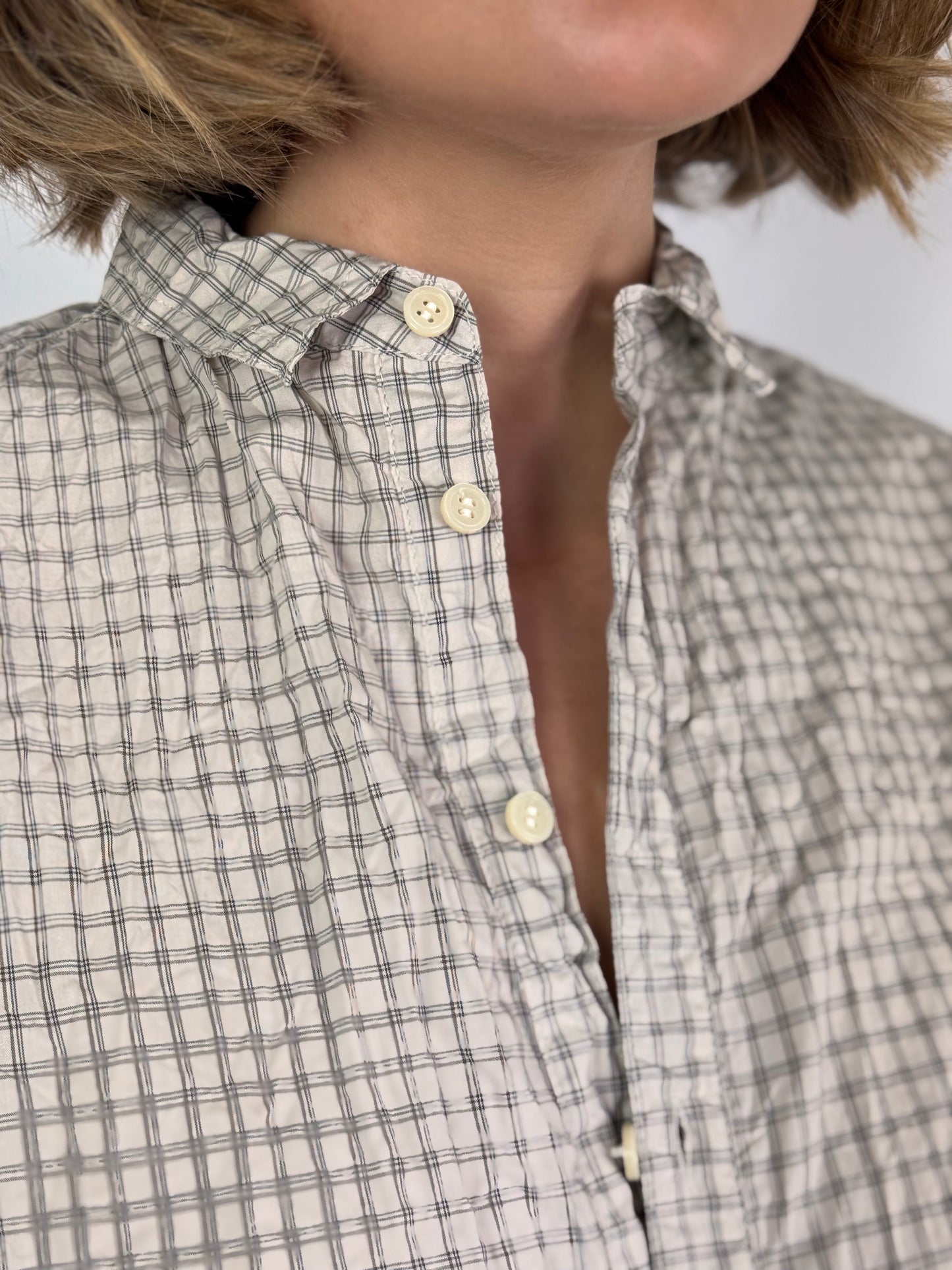 Pas De Calais 6695 Check Shirt Off-White