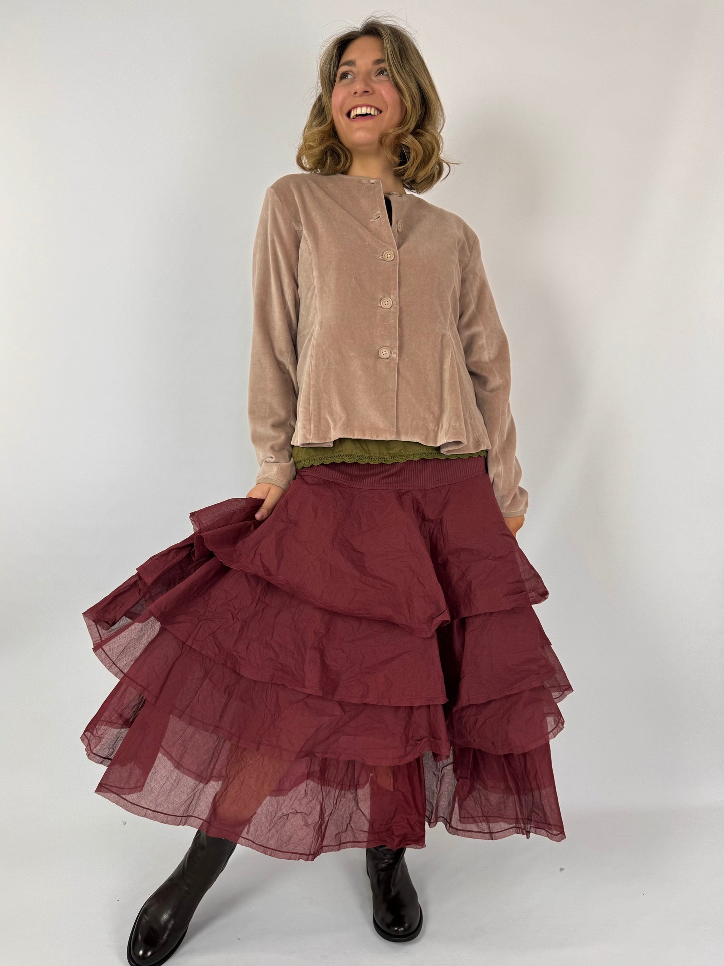 Ewa i Walla Tine Skirt Burgundy