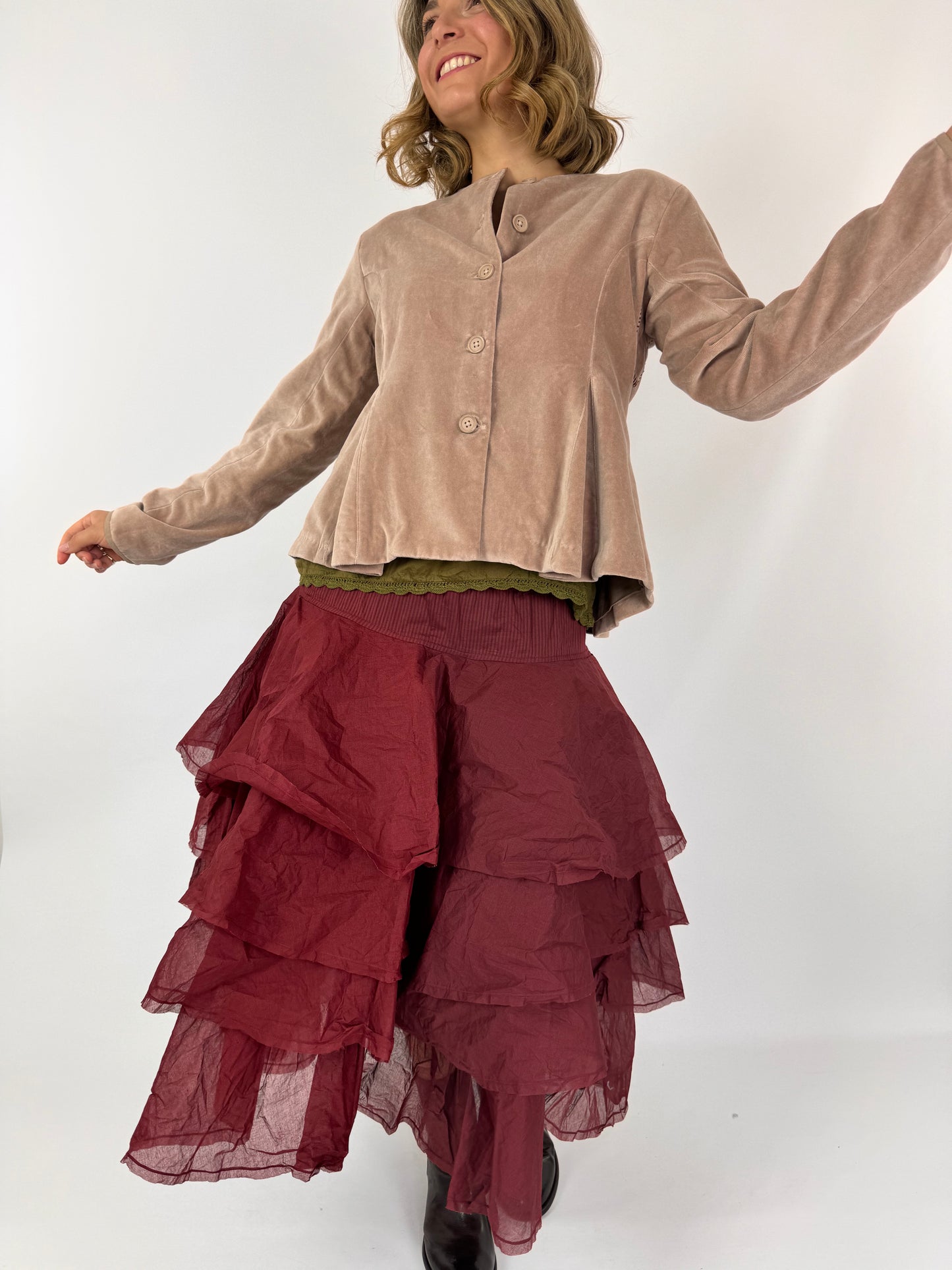 Ewa i Walla Tine Skirt Burgundy