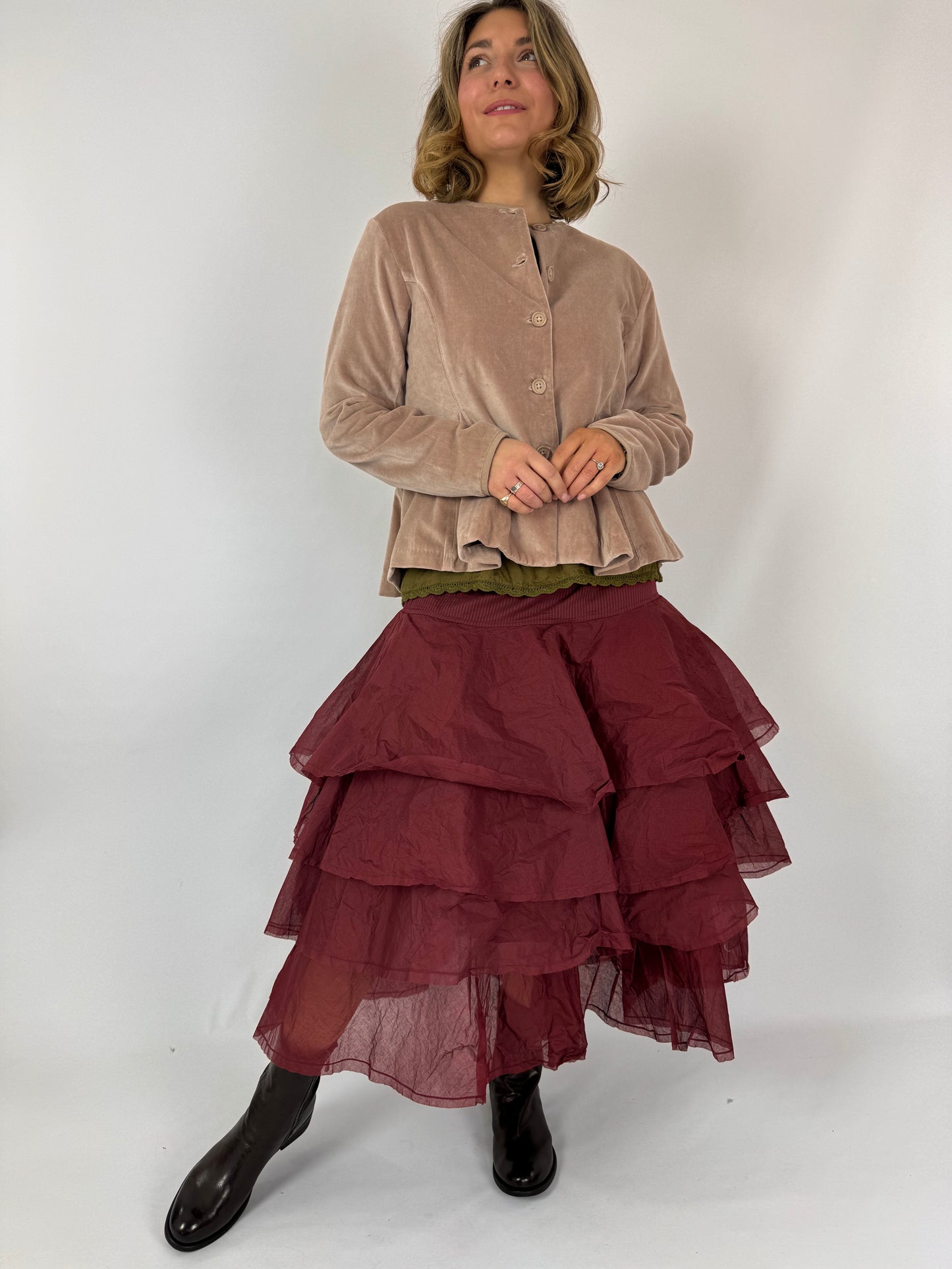 Ewa i Walla Tine Skirt Burgundy