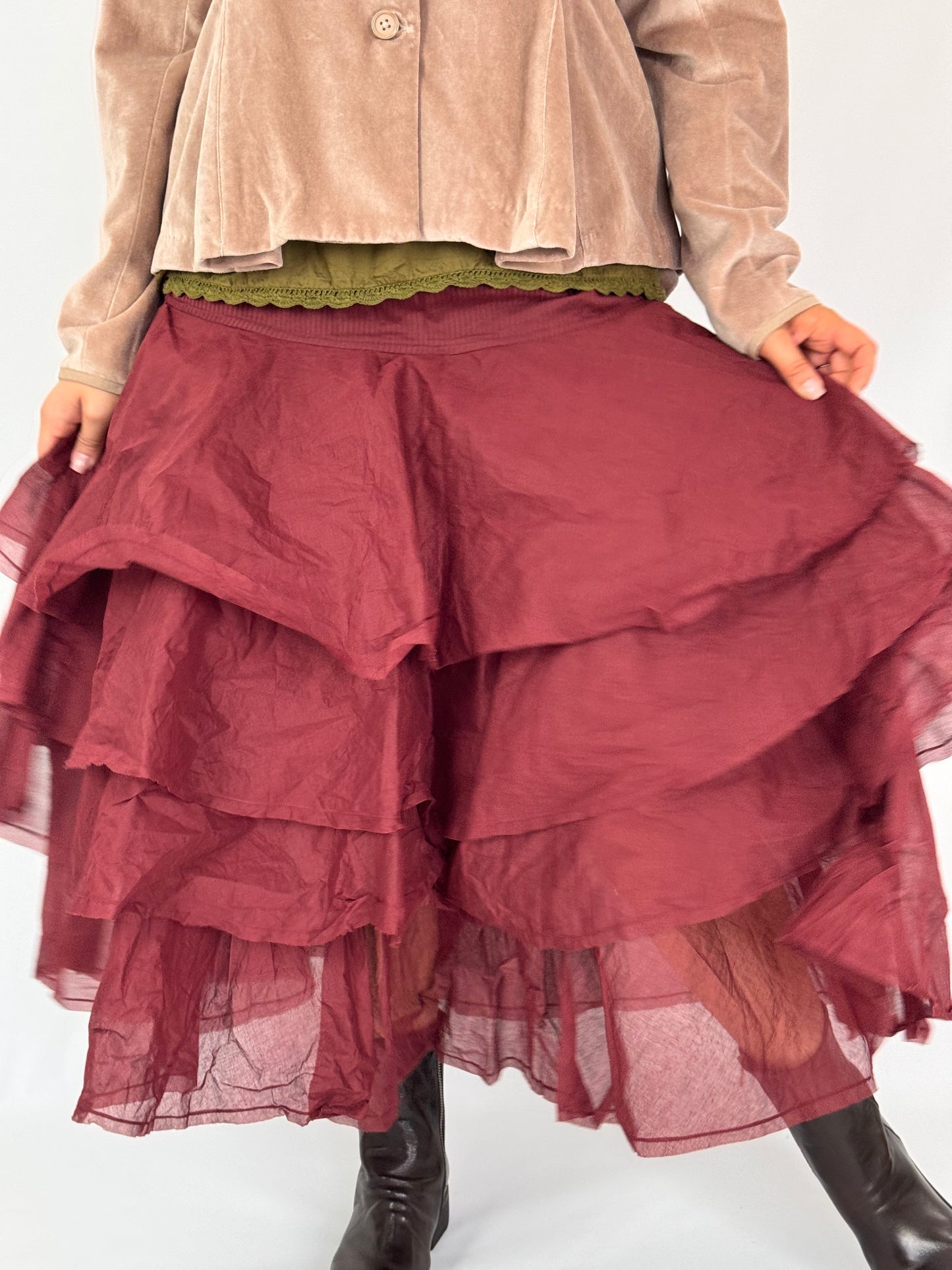 Ewa i Walla Tine Skirt Burgundy