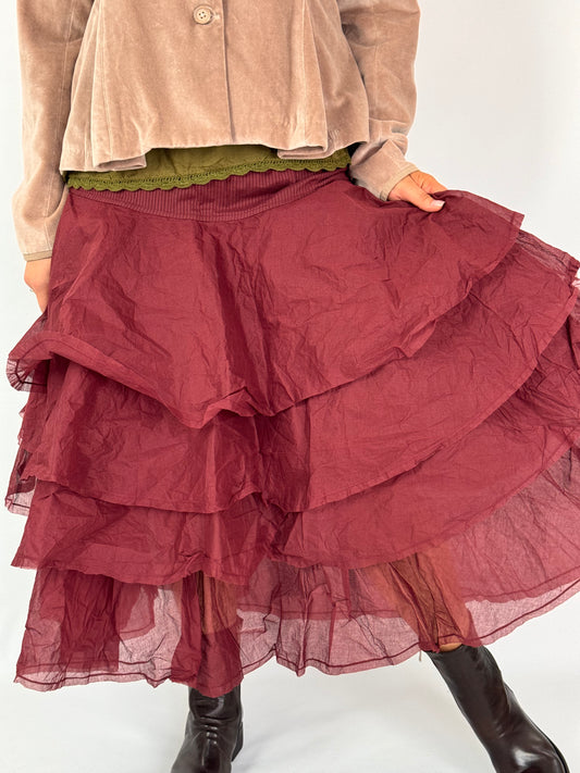 Ewa i Walla Tine Skirt Burgundy