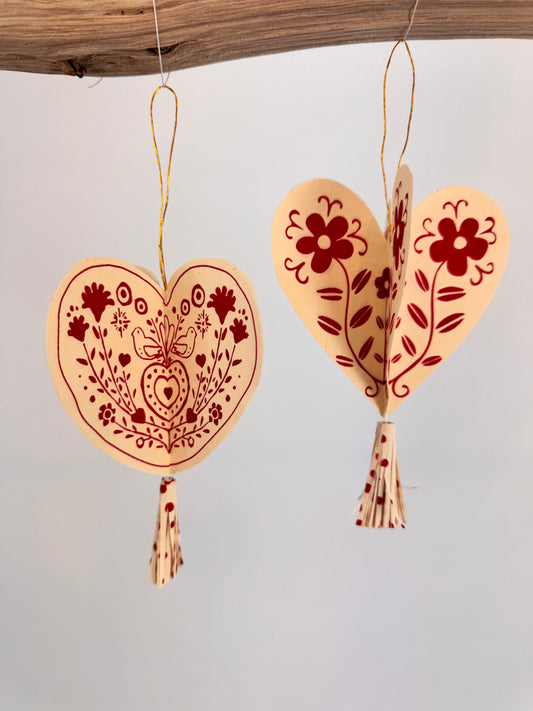A World of Craft Folklore Hearts Decorations 2-p