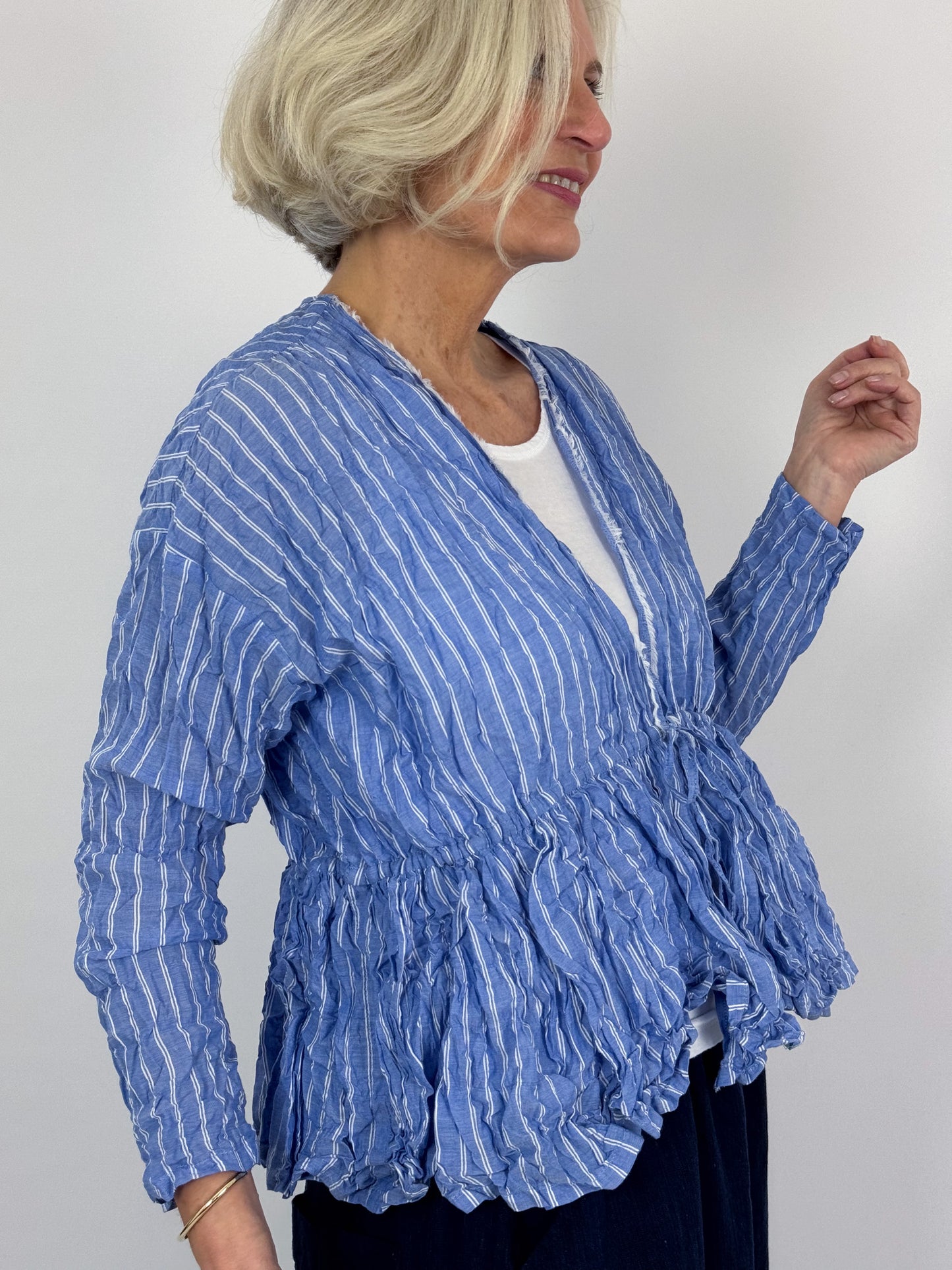 Pas De Calais 6794 Wrap Blouse Blue