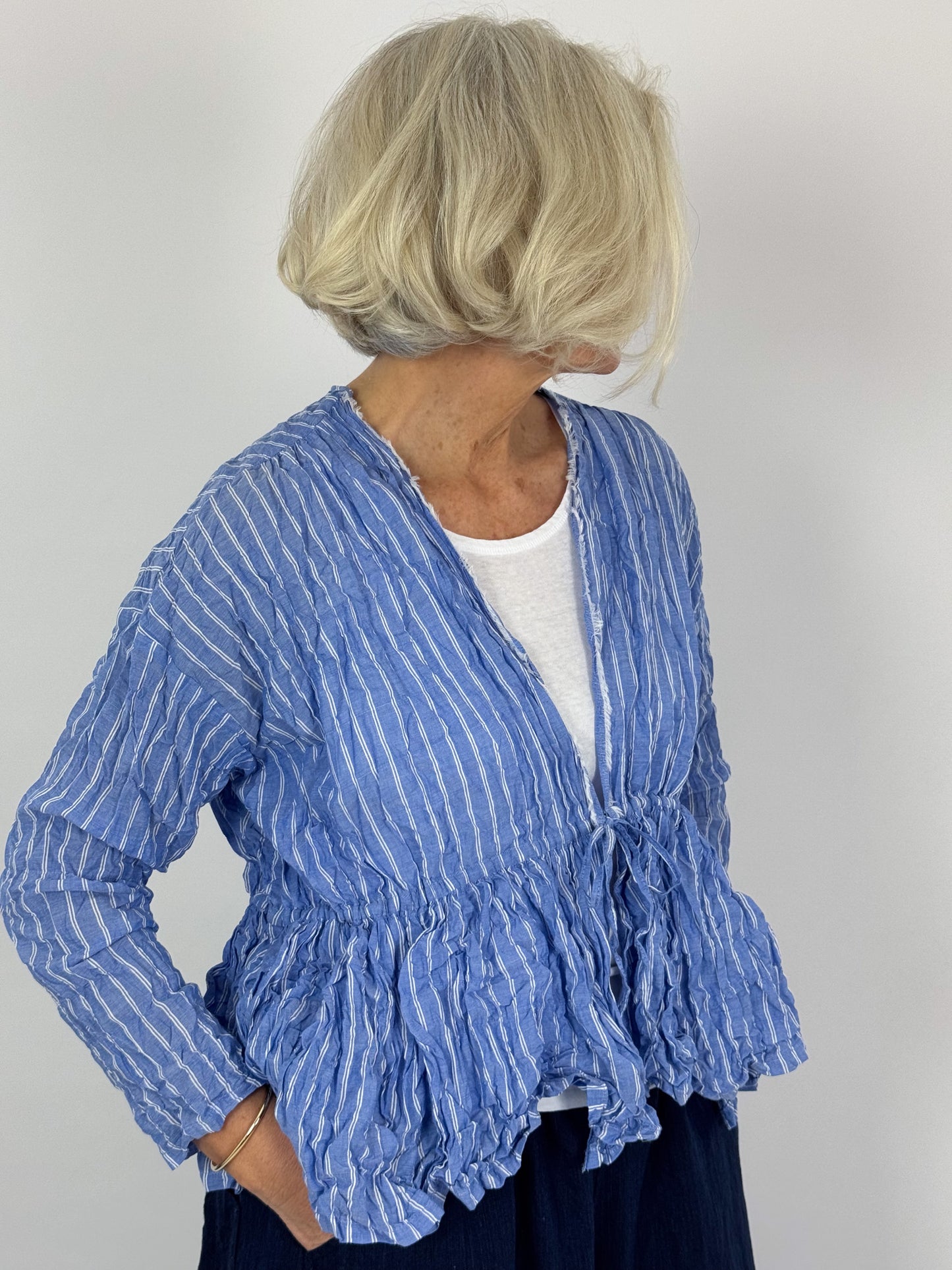 Pas De Calais 6794 Wrap Blouse Blue