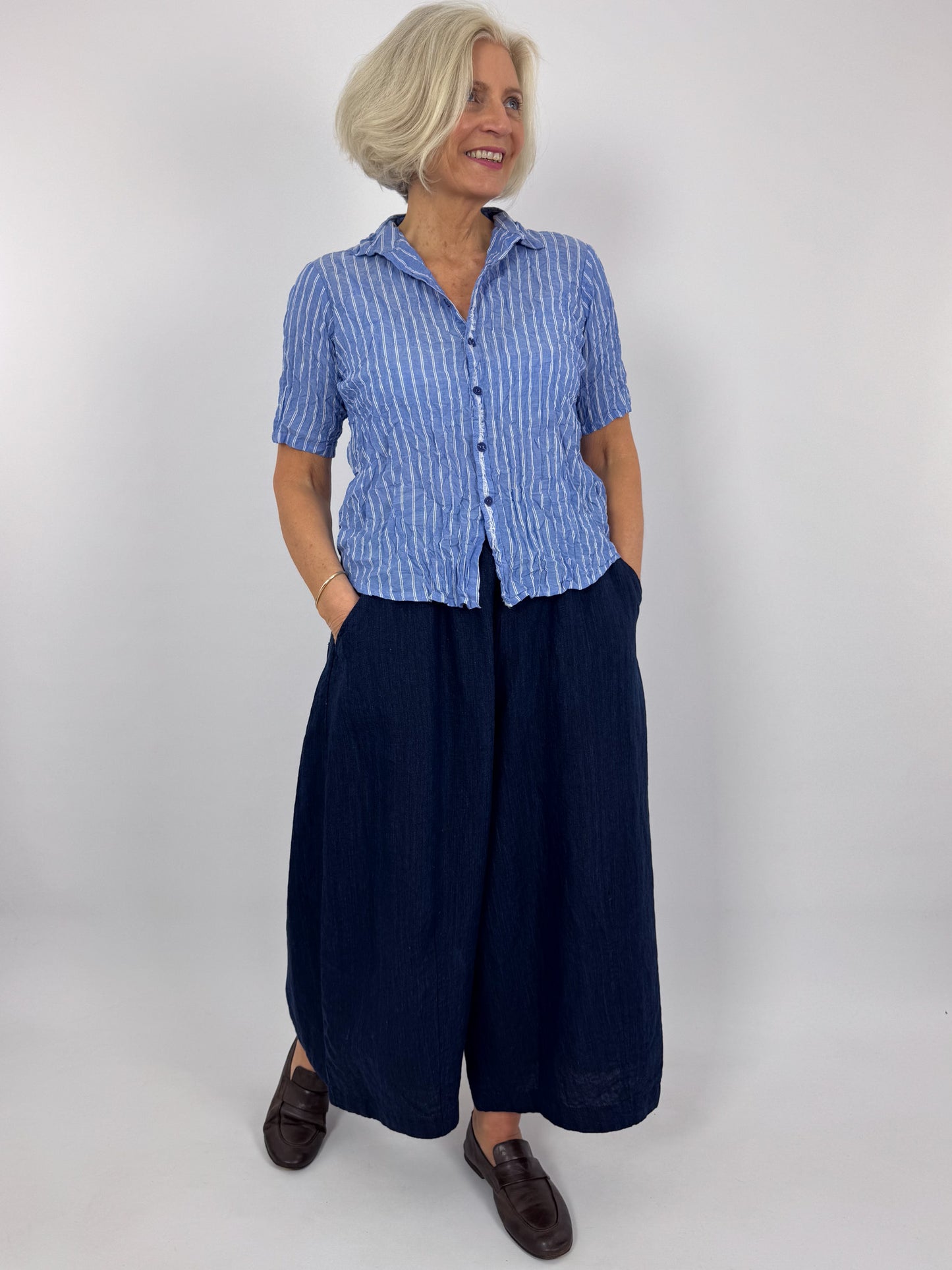 Pas De Calais 8694 Chambray Trousers Navy