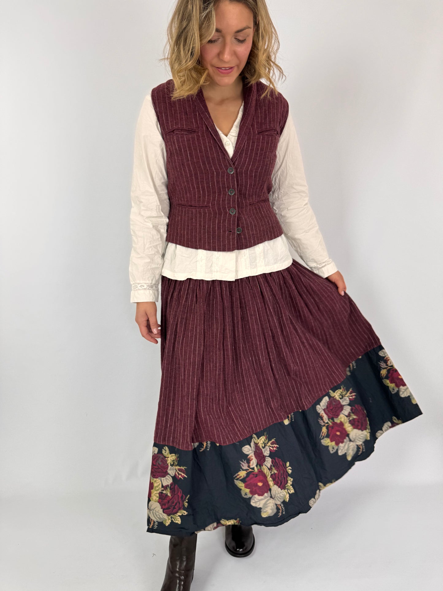 Ewa i Walla Tula Waistcoat Burgundy