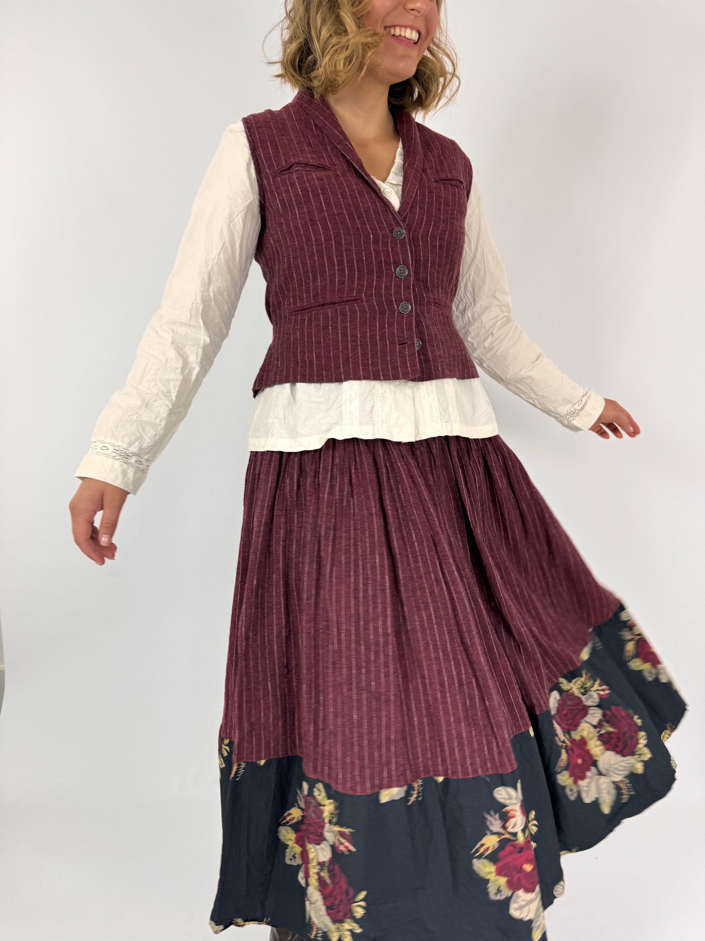 Ewa i Walla Tula Waistcoat Burgundy