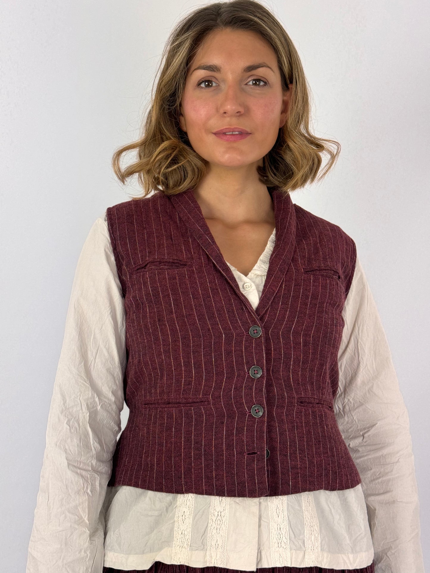 Ewa i Walla Tula Waistcoat Burgundy