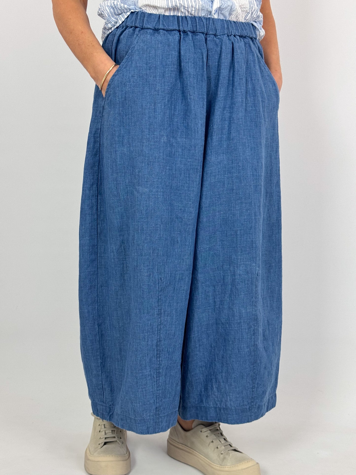 Pas De Calais 8694 Chambray Trousers Saxe Blue