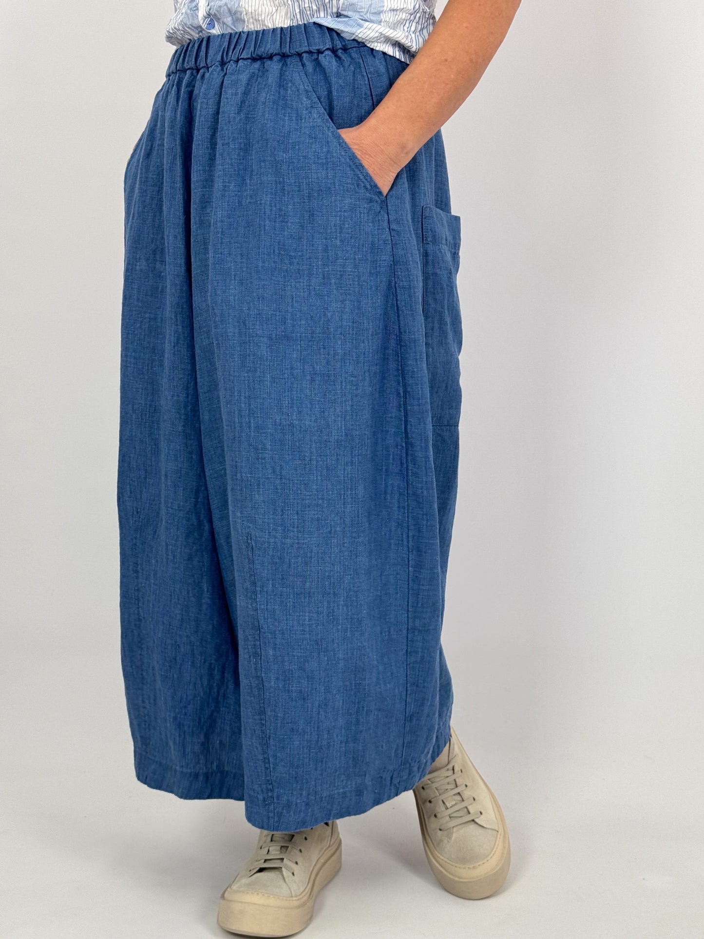 Pas De Calais 8694 Chambray Trousers Saxe Blue