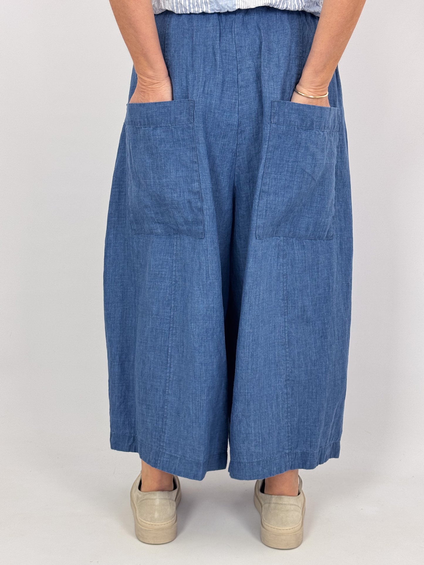 Pas De Calais 8694 Chambray Trousers Saxe Blue