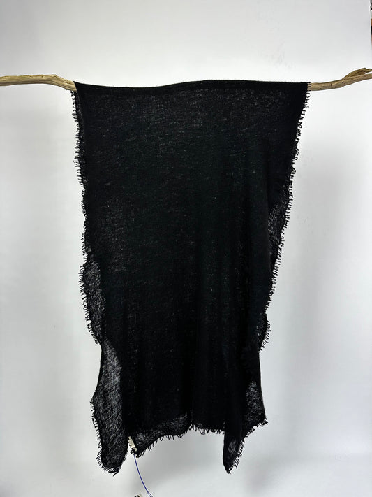 MITS Open Knit Shawl Plain Black