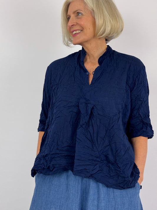 Pas De Calais 6805 Chambray Blouse Navy