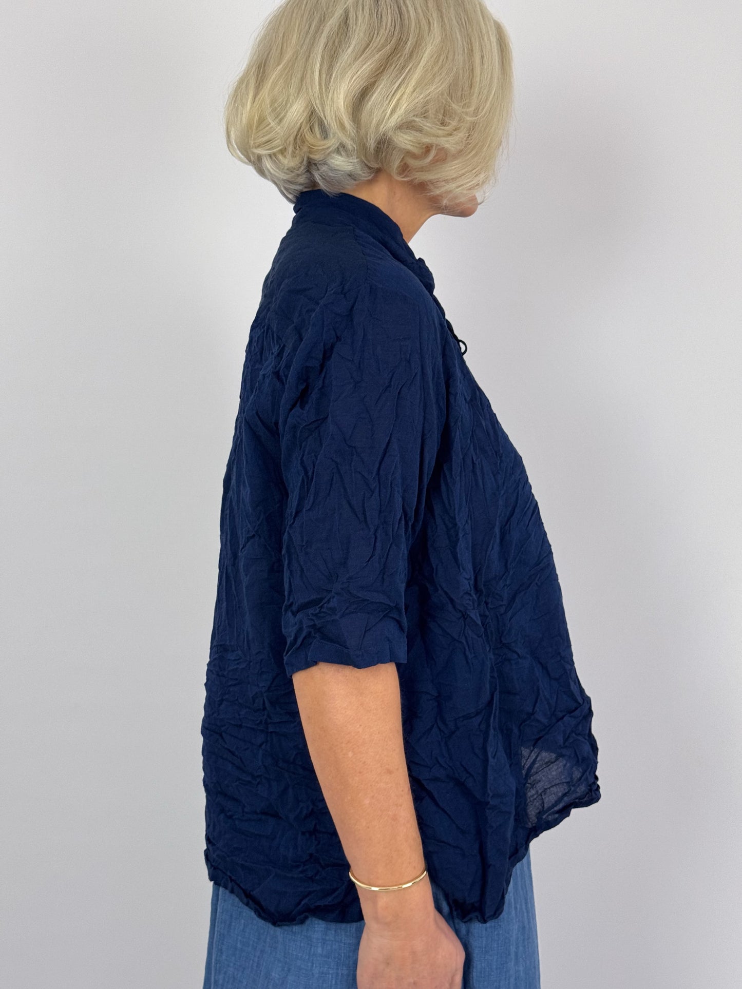Pas De Calais 6805 Chambray Blouse Navy