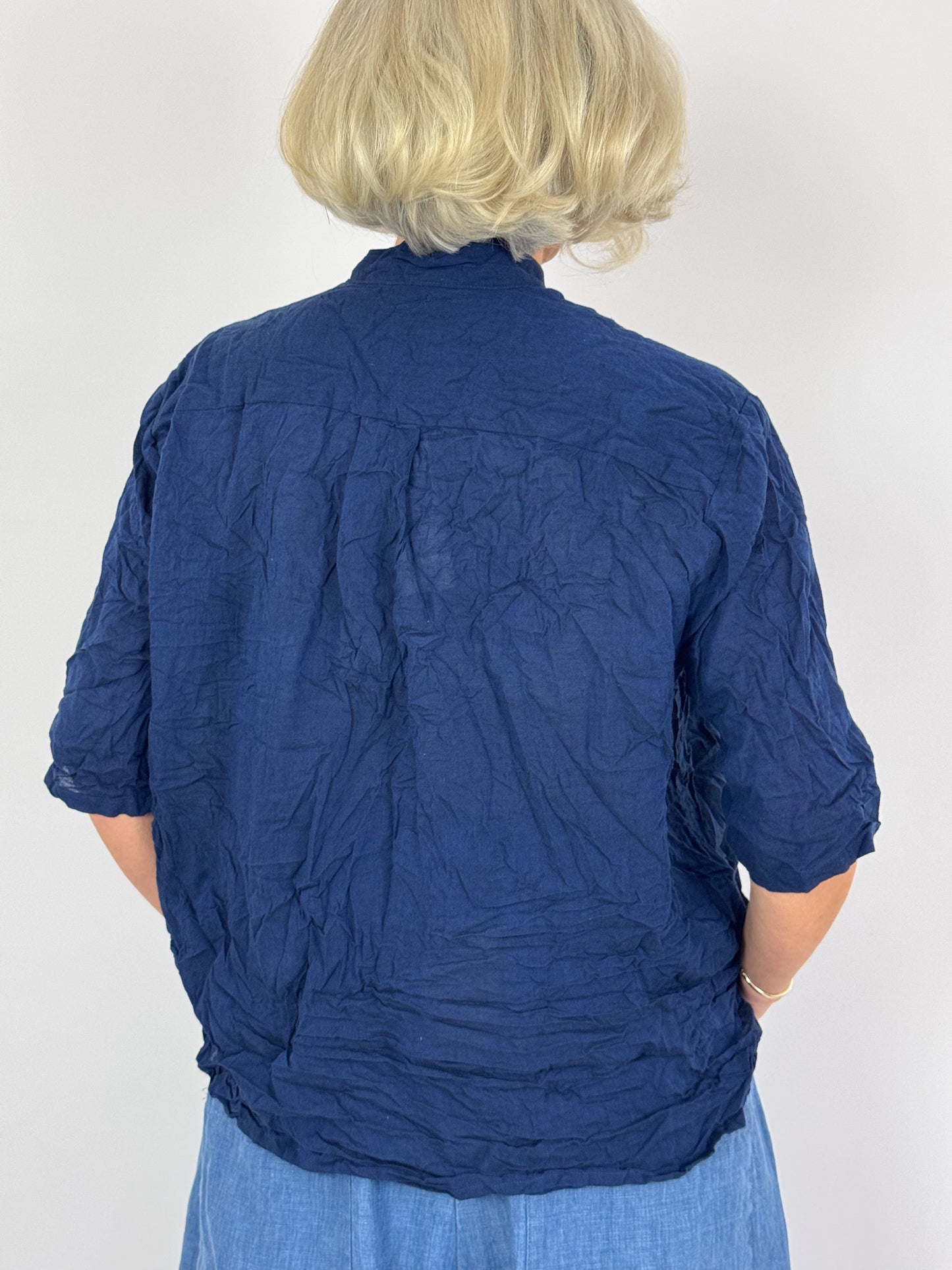 Pas De Calais 6805 Chambray Blouse Navy