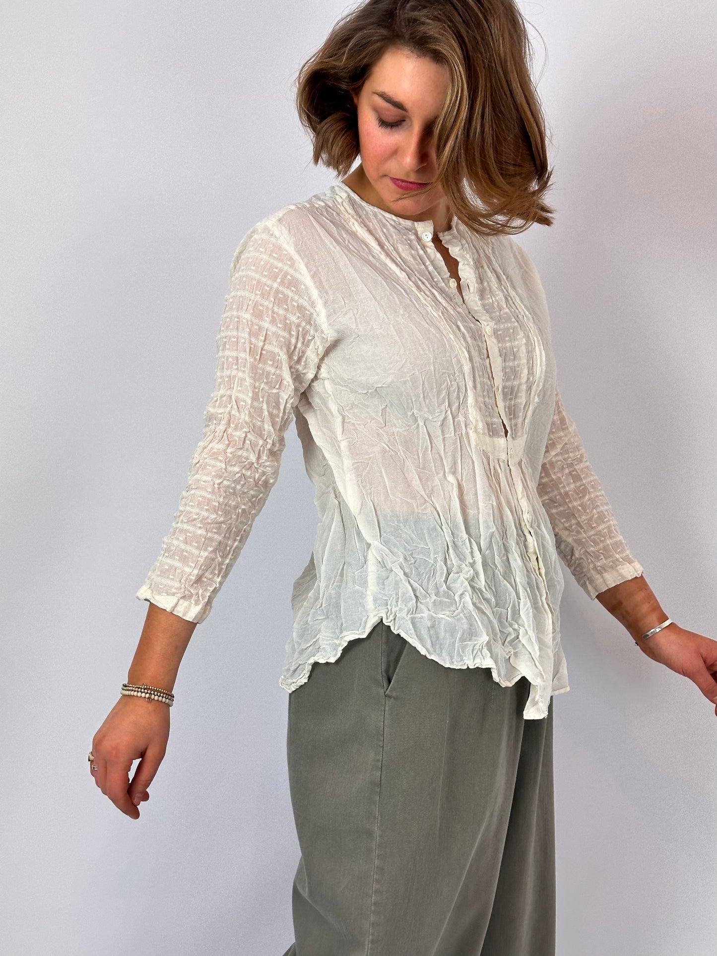 PDC 6497 Patchwork Blouse Ivory